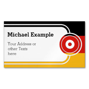 GERMAN FLAG COLORS + your text & ideas Magnetic Business Card