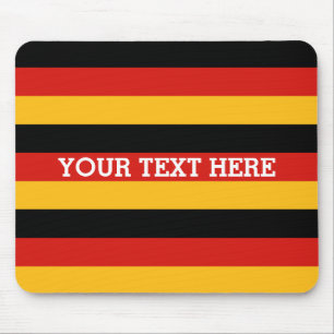 GERMAN FLAG COLORS + your text Mouse Pad