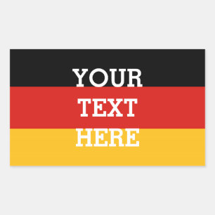 GERMAN FLAG COLORS + your text Rectangular Sticker