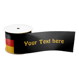 GERMAN FLAG COLORS + your text Satin Ribbon