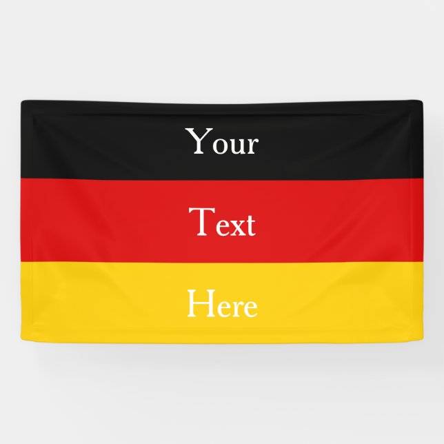German Flag Colours Black Red Gold Personalised Banner (Horizontal)