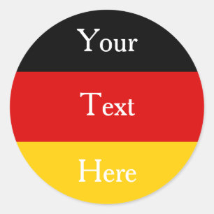 German Flag Colours Black Red Gold Personalised Classic Round Sticker