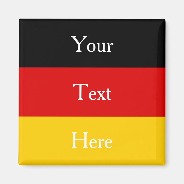 German Flag Colours Black Red Gold Personalised Magnet (Front)
