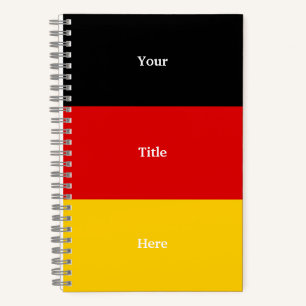 German Flag Colours Black Red Gold Personalised N Notebook