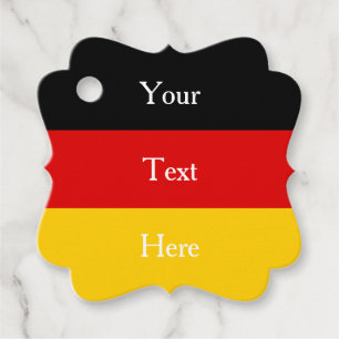German Flag Colours Fancy Personalised Favour Tags