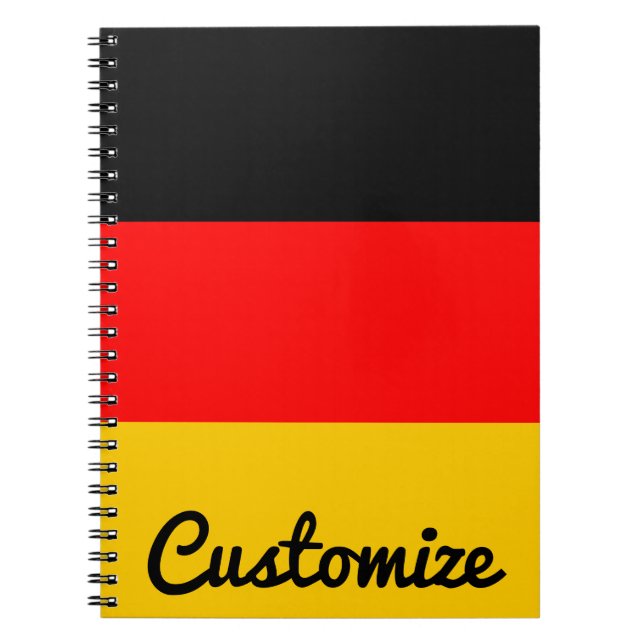 German Flag Deutsche Flagge Custom Notebook (Front)