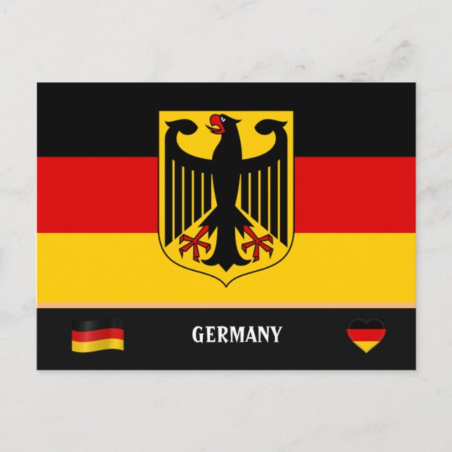 German Flag & German country travel / Germany Postcard (Front)