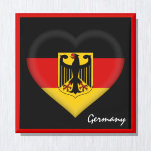 German flag & German Heart travel, holiday /sports Magnet