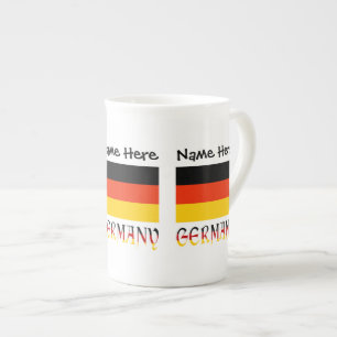 German Flag Germany Black Personalisation Bone China Mug