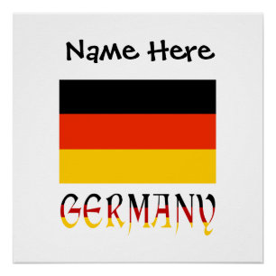 German Flag Germany Black Personalisation Poster