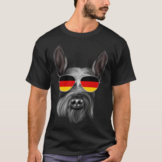 German Flag Giant Schnauzer Dog Germany Pocket T-Shirt (Front)