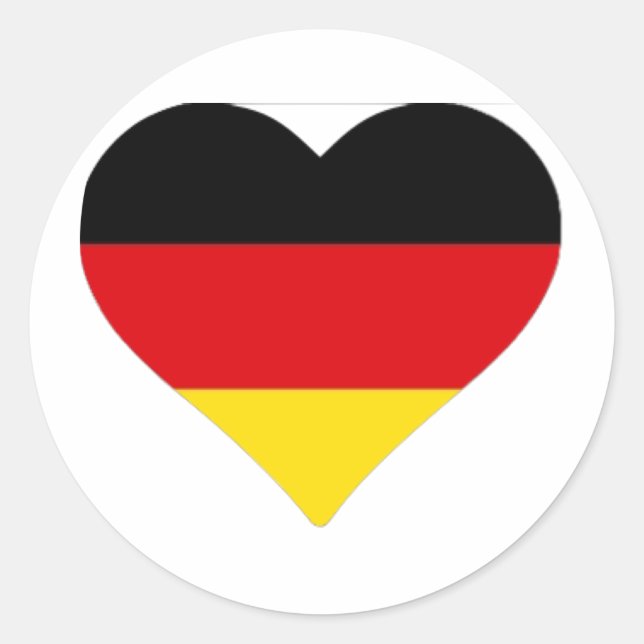 German Flag Heart Classic Round Sticker (Front)