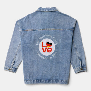 German Flag Heart in Red LOVE Denim Jacket