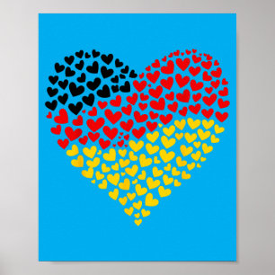 German Flag Heart Of Pion For Germany Women Kids Poster