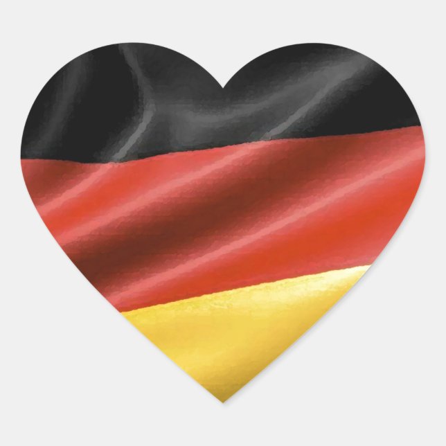 German Flag Heart Sticker (Front)