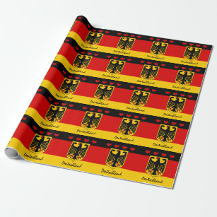 German flag & Hearts Germany /sports Deutschland Wrapping Paper