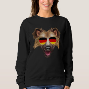 German Flag Icelandic Sheepdog Dog Germany Pocket Sweatshirt