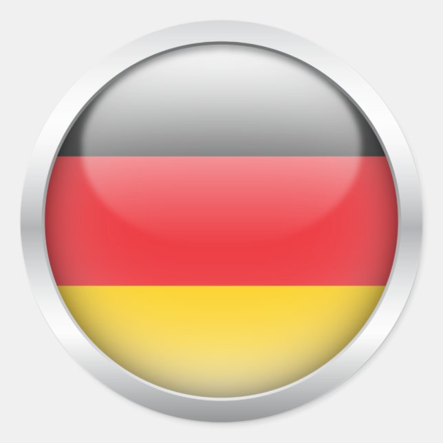 German Flag in Orb Classic Round Sticker (Front)