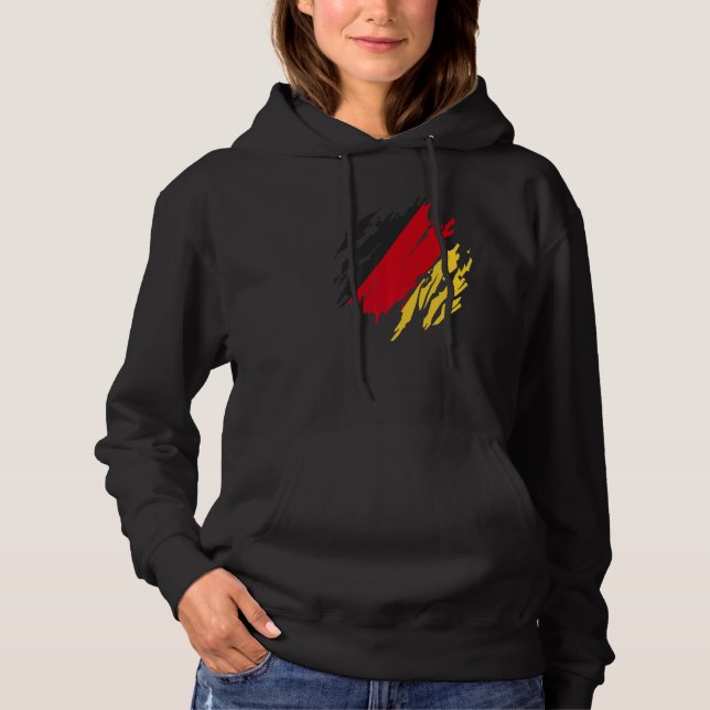 German Flag In Used Look For Tourists Germany Hoodie (Front)