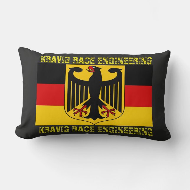 GERMAN FLAG INSPIRED LOGO DESIGN -MAKE IT YOUR OWN LUMBAR CUSHION (Front)