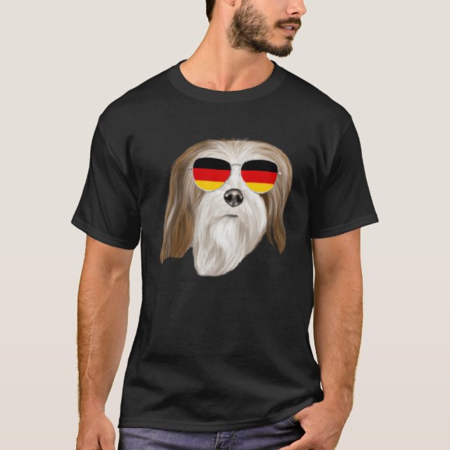 German Flag Lhasa Apsos Dog Germany Pocket T-Shirt (Front)