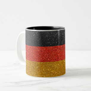 German Flag of Germany Glitter Home Office Coffee Two-Tone Coffee Mug