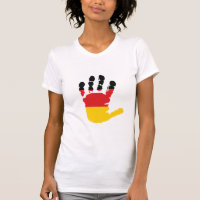 German Flag On A Hand Womens T-Shirt