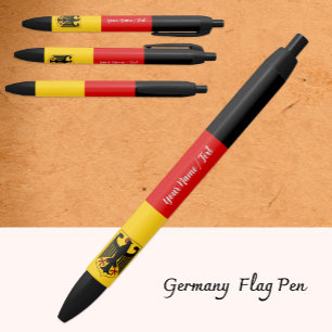 German Flag Pen, Germany / Personalized Black Ink Pen