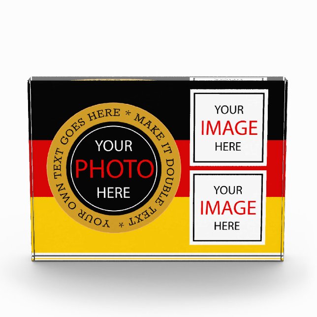 German Flag Photo Block & Germany glass frames (Front)