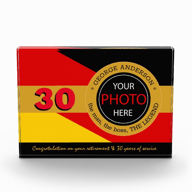 German Flag Photo Block & Germany / name badge (Front)