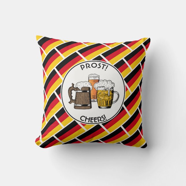 German Flag PROST Beers Cushion (Front)