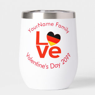 German Flag Red Letters LOVE Personalised Drinking