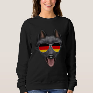 German Flag Schipperke Dog Germany Pocket Sweatshirt