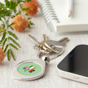 German Flag Shamrock Key Ring