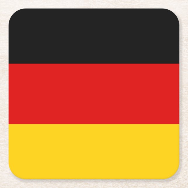 German Flag Square Paper Coaster (Front)
