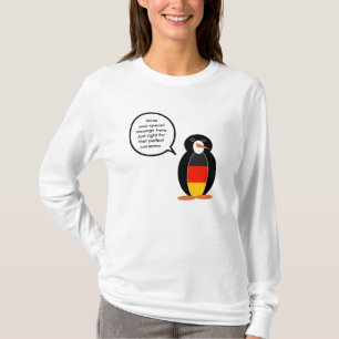 German Flag Talking Ms Penguin Long Sleeve Women's T-Shirt