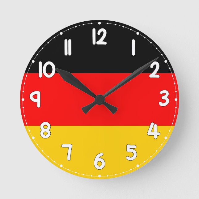 German Flag Wall Clock - Flag of Germany (Front)