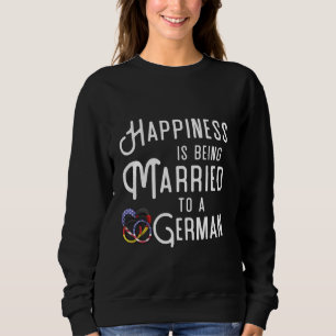 German Flag Wedding Rings Heart Marriage Germany Sweatshirt
