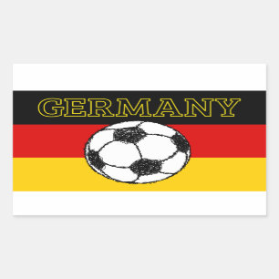 German Flag with Football Rectangular Sticker
