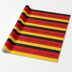 German flag with red hearts Deutschland/sport fans Wrapping Paper