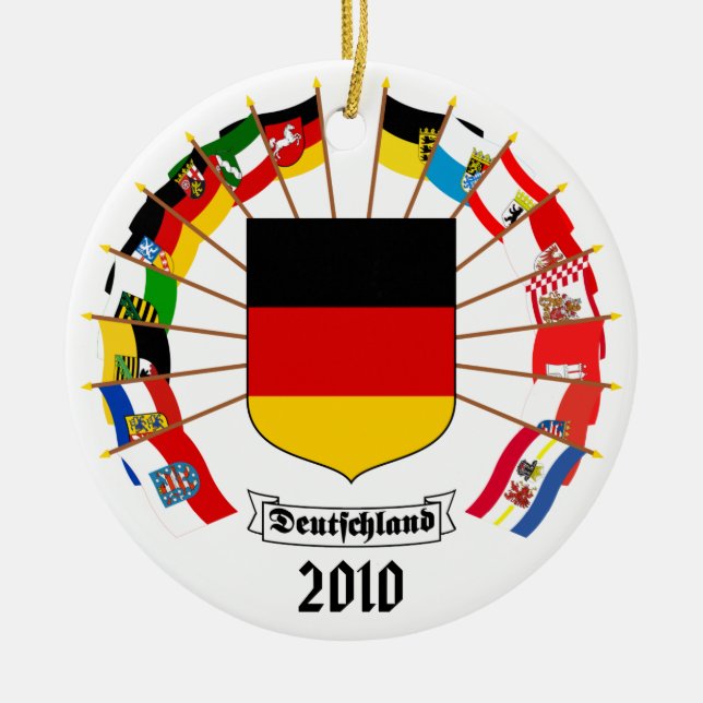 German Flags Pinwheel Ceramic Tree Decoration (Front)