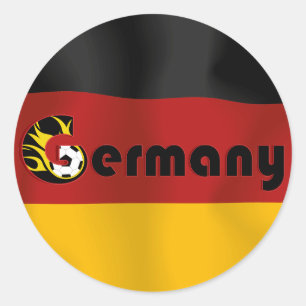 German Football Flag Classic Round Sticker