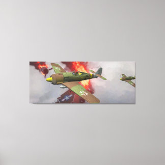 German Fw-190 in aerial combat Canvas Print