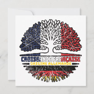 German Germany French France Tree Roots Flag Card