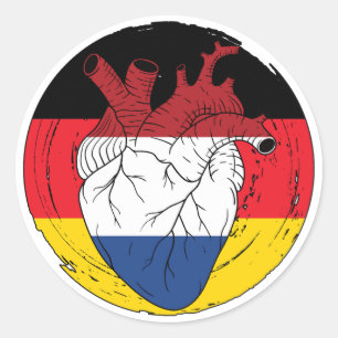 German Germany Koningsdag Dutch Netherlands Heart Classic Round Sticker