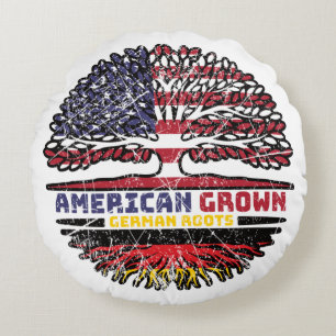 German Germany US American UUSA United States Tree Round Cushion