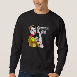 German Girl Flag Culture Heritage Germany Roots De Sweatshirt