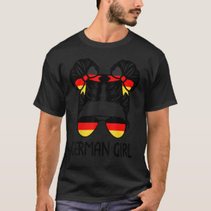 German Girl Messy Bun Germany Pride Patriotic Wome T-Shirt