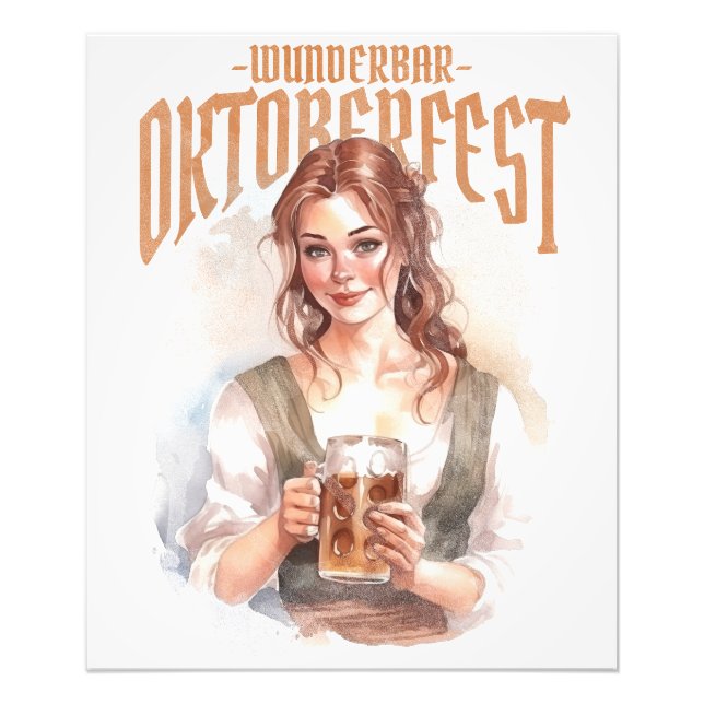  german girl with a beer for Oktoberfest Photo Print (Front)