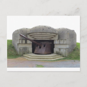 German Gun Position Overlooking Normandy Beach Postcard